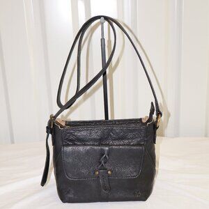 Frye Women's Ayla Leather Black Crossbody Bag Long Strap Outer Pocket EUC